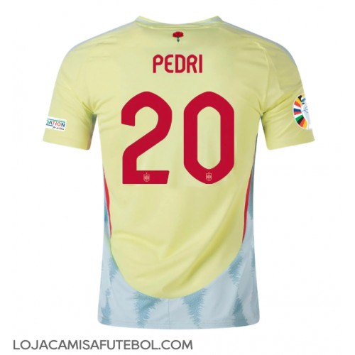 Camisa de Futebol Espanha Pedri Gonzalez #20 Equipamento Secundário Europeu 2024 Manga Curta